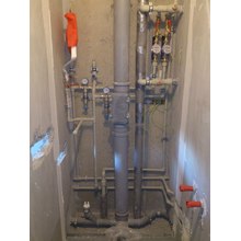 Разводка водоснабжения и канализации с переносом счётчиков и установкой фильтров средней очистки